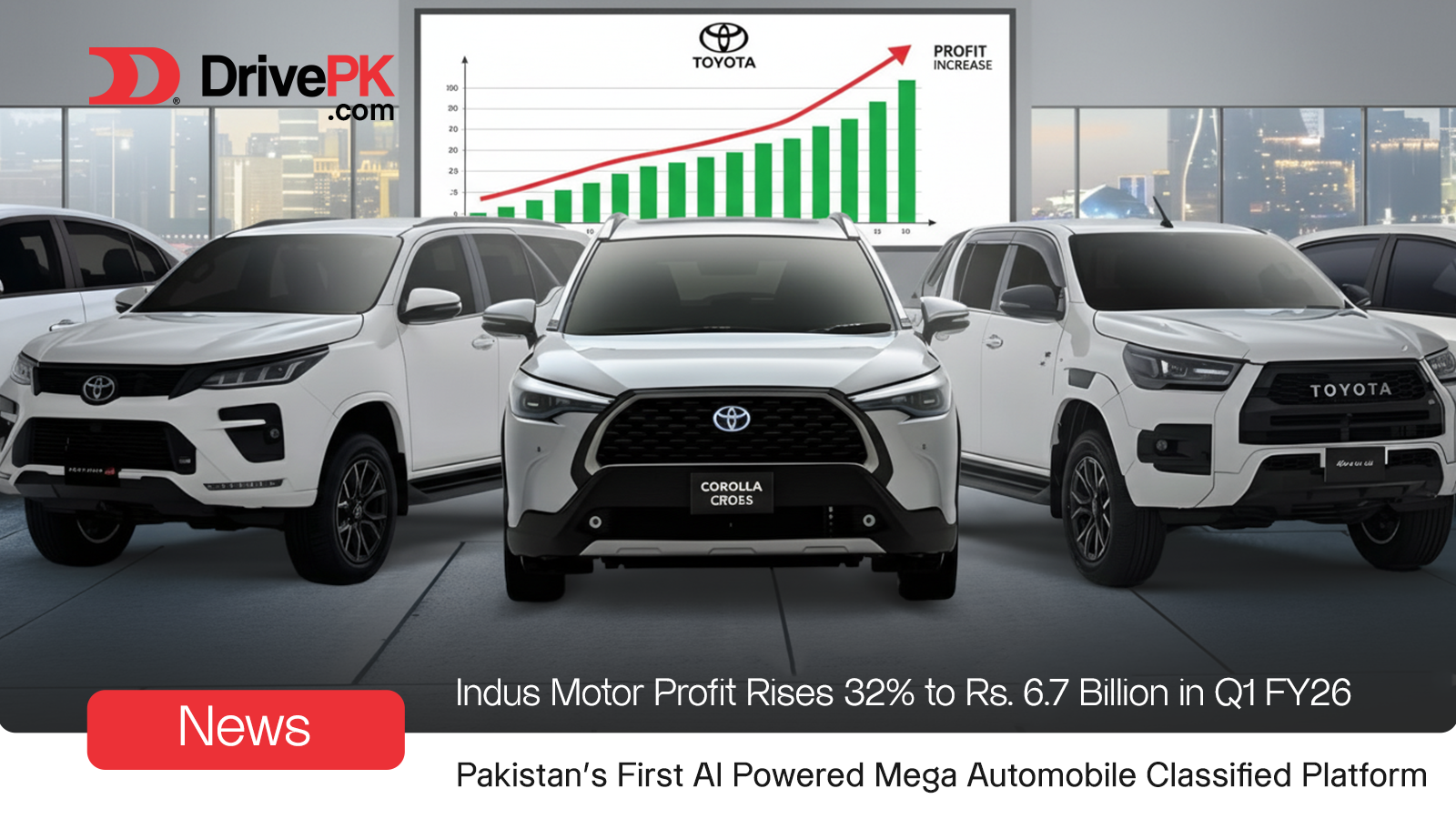 Toyota Pakistan Posts Rs 6.7 Billion Profit in Q1 FY26
