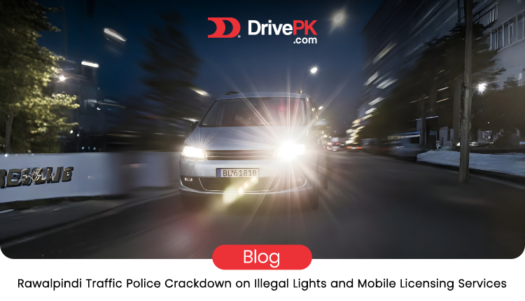 Rawalpindi Traffic Police Crackdown on Illegal Lights and Mobile Licensing Services