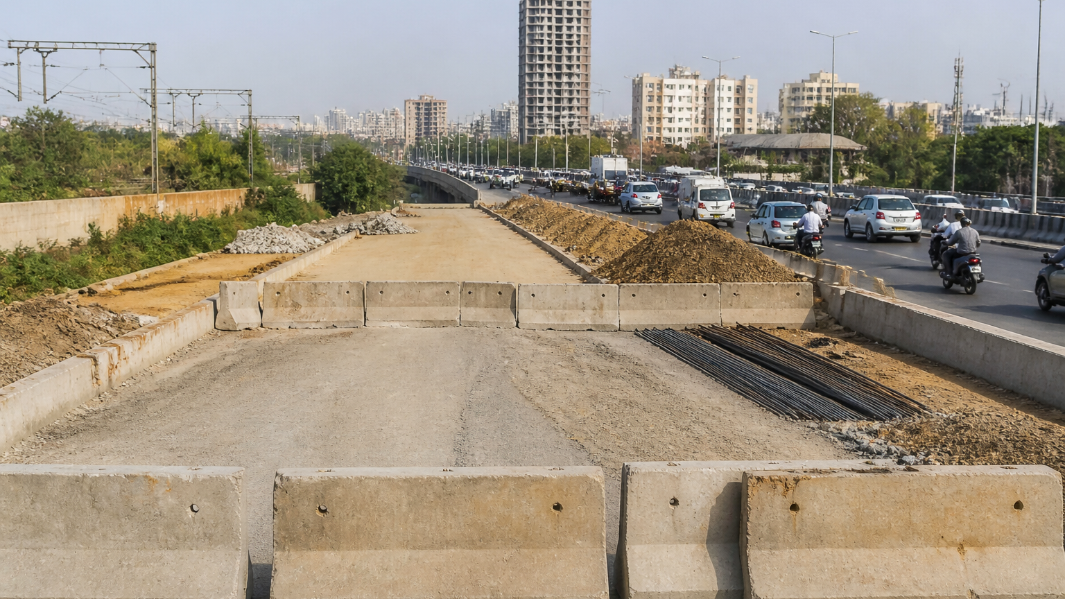 Karachi Link Road Work Halted Over KCR Land Dispute